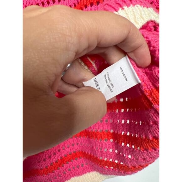 Pink and Red Striped Women's Sweater - Picture 6 of 10